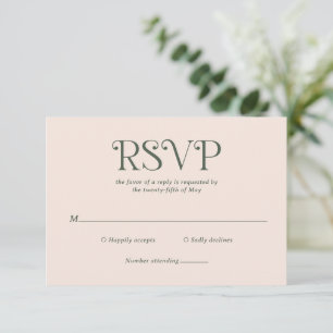 Blaire Moss Green Modern Wedding RSVP Card