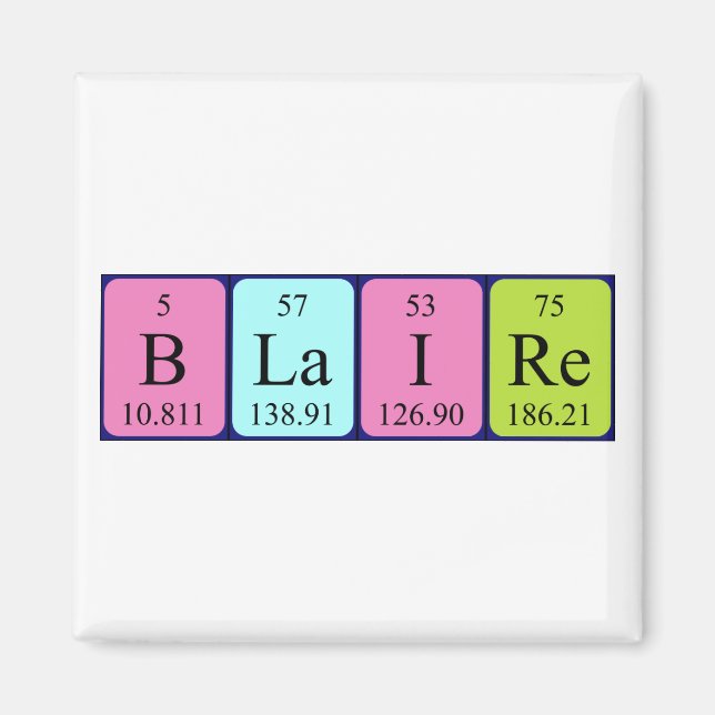 Blaire periodic table name magnet (Front)