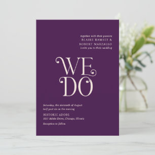 Blaire Purple Modern Wedding Invitation