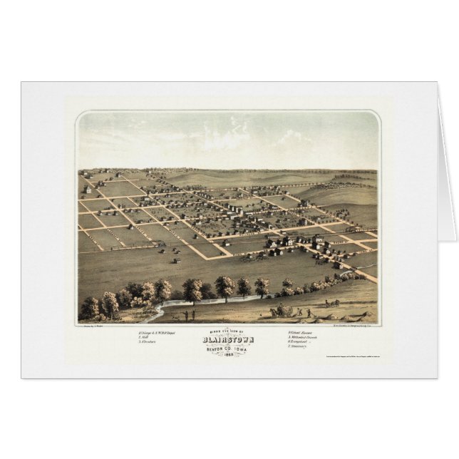 Blairstown, IA Panoramic Map - 1868 (Front Horizontal)