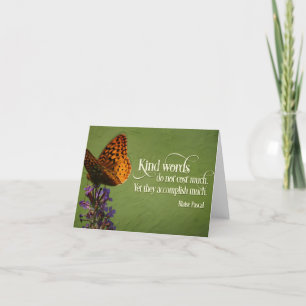 Blaise Pascal Inspirational Quote "Kind words" Thank You Card