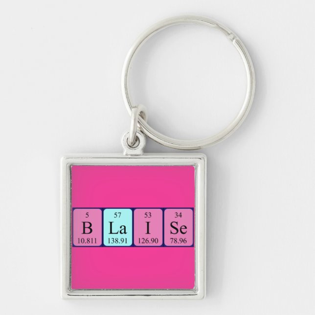 Blaise periodic table name keyring (Front)