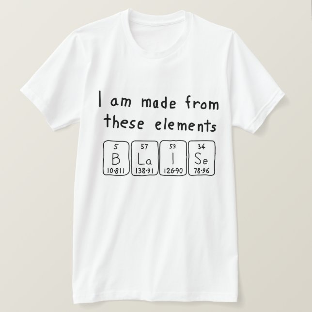 Blaise periodic table name shirt (Design Front)