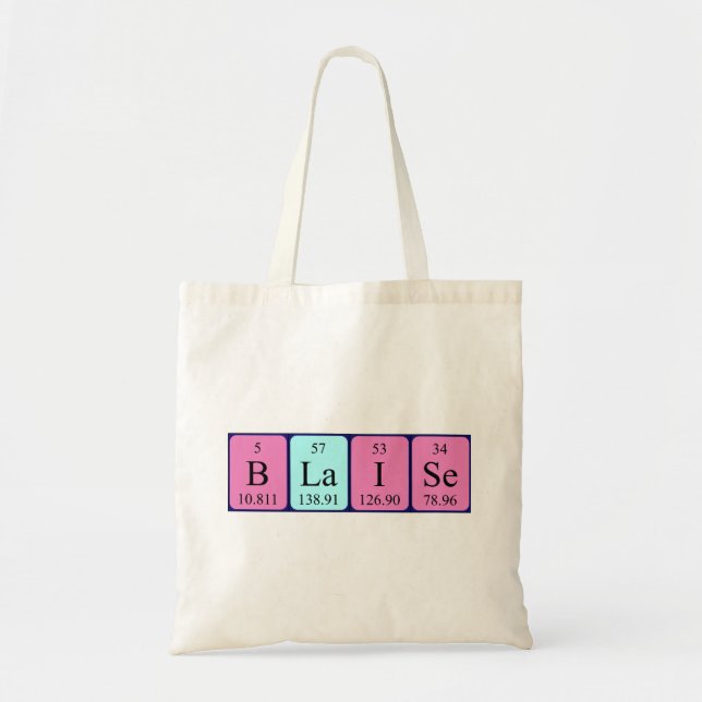 Blaise periodic table name tote bag (Front)