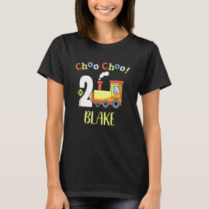 Blake Choo Choo Two Train 2nd Birthday Turning 2 T-Shirt