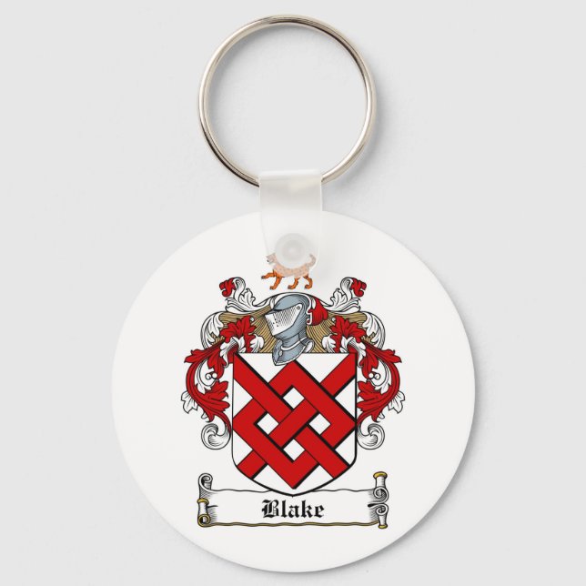 BLAKE FAMILY CREST -  BLAKE COAT OF ARMS KEY RING (Front)