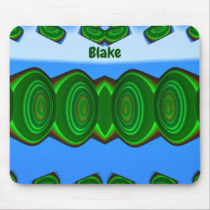 BLAKE ~ Green Blue White ALIEN INVASION ~ Mouse Mat