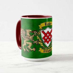 Blake Irish Shield & Griffins Personalised Mug