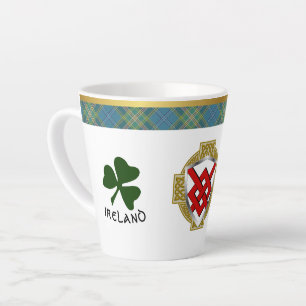 Blake Irish Shield & Tartan Personalized Latte Mug