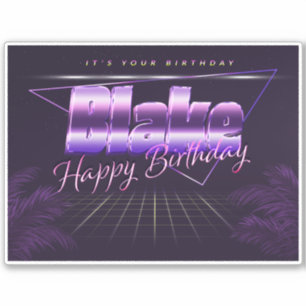 Blake Name Vorname lila retro Sticker Geburtstag