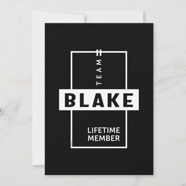 Blake Personalised Name Birthday Gift Invitation (Front)