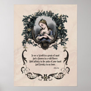 Blake "To See a World" Victorian Art Poster