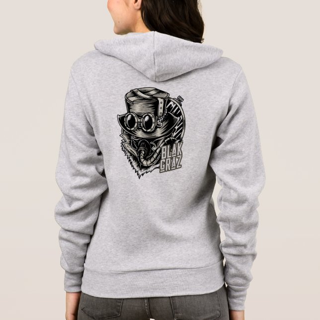 Blakgraz Steampunk Hat and Goggles Hoodie (Back)