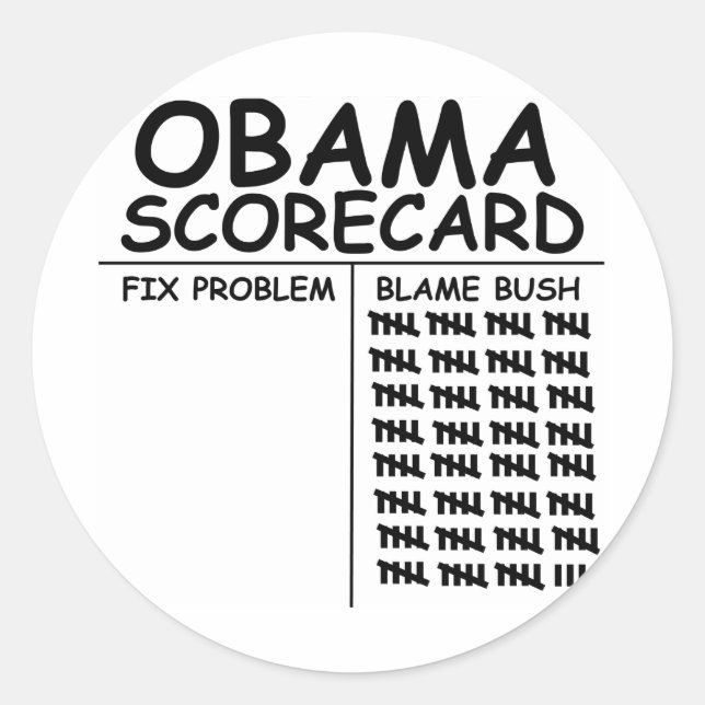 Blame Bush Classic Round Sticker (Front)