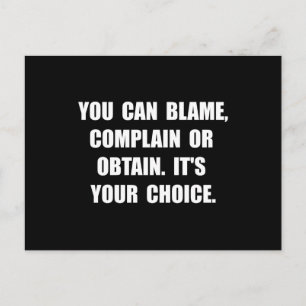 Blame Complain Obtain Postcard