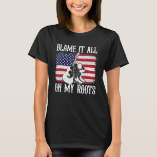 Blame It All On My Roots Vintage Usa Flag T-Shirt