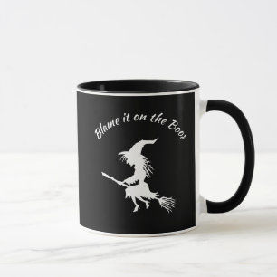Blame it on the Boos Witch Halloween Black Mug