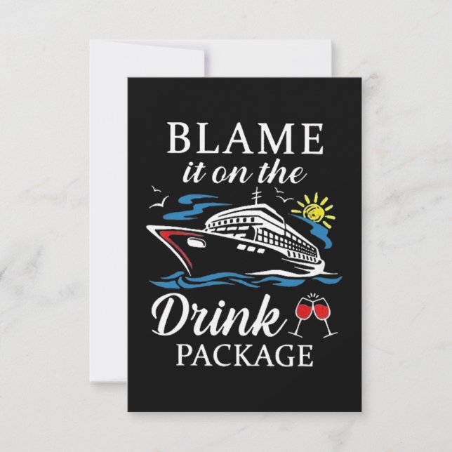 BLAME it on the Drink Package Card (Front)