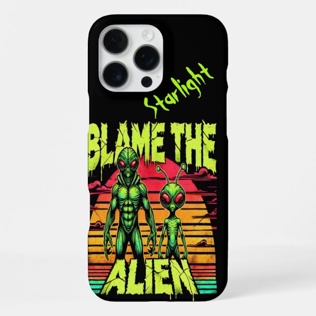 Blame the Alien in Cosmic Setting iPhone Case (Back)