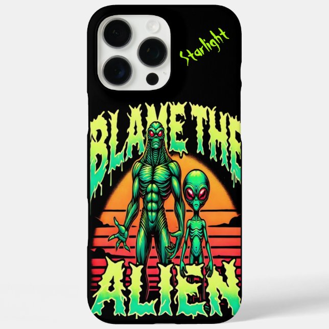 Blame the Alien in Sunset Glow Case-Mate iPhone Case (Back)