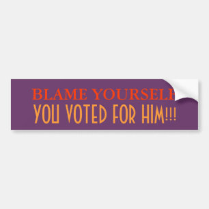 Blame Yourself, you voted for him Bumper Sticker