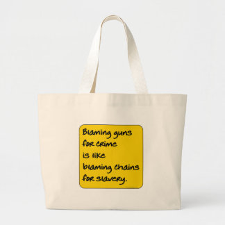 Blaming Guns for Crime Large Tote Bag