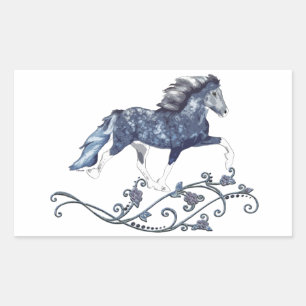 Blámóða Blue Icelandic Horse Rectangular Sticker