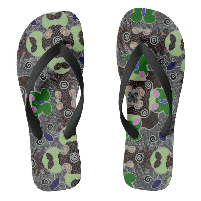 Blanc gris rouge de conception de Jimette de Flip Flops (Footbed)