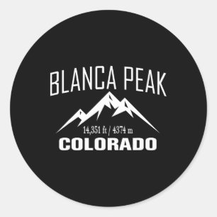 Blanca Peak Colorado Climbing Summit Club Outdoor Classic Round Sticker
