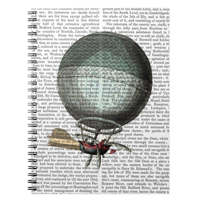 Blanchard Vintage Hot Air Balloon Notebook (Front)