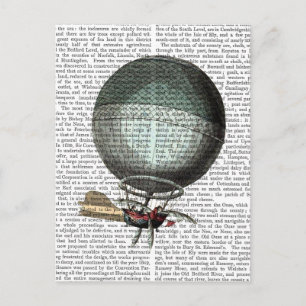 Blanchard Vintage Hot Air Balloon Postcard
