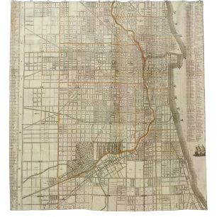 Blanchard's guide map of Chicago 2 Shower Curtain