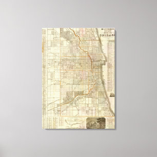 Blanchard's guide map of Chicago Canvas Print