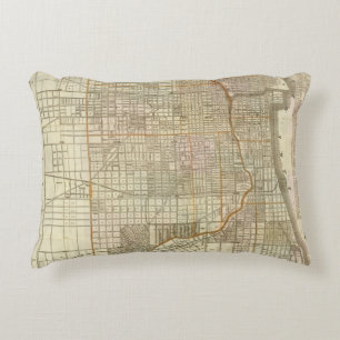 Blanchard's guide map of Chicago Decorative Cushion