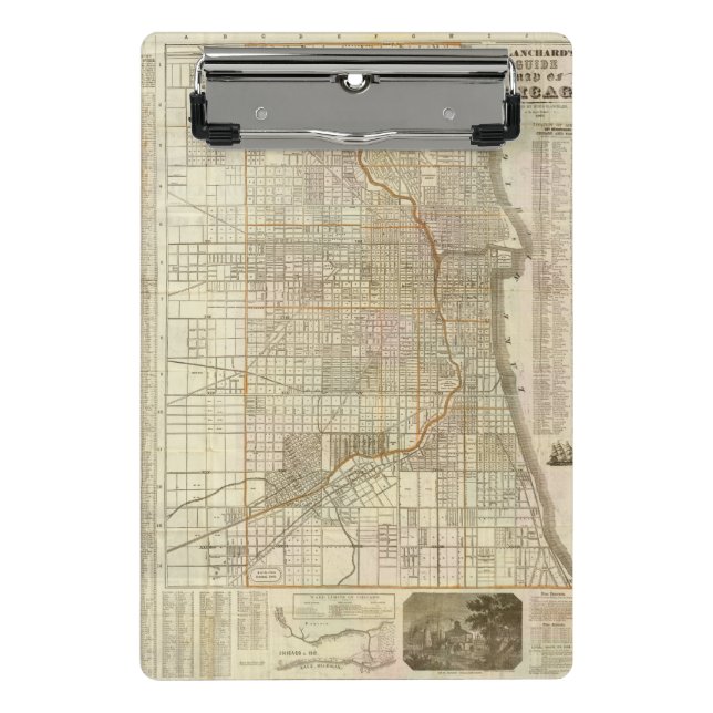 Blanchard's guide map of Chicago Mini Clipboard (Front)