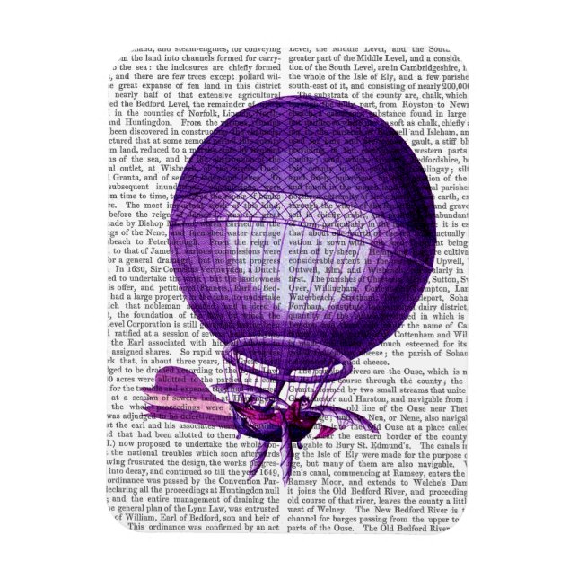 Blanchards Hydrogen (Purple) Hot Air Balloon Magnet (Vertical)