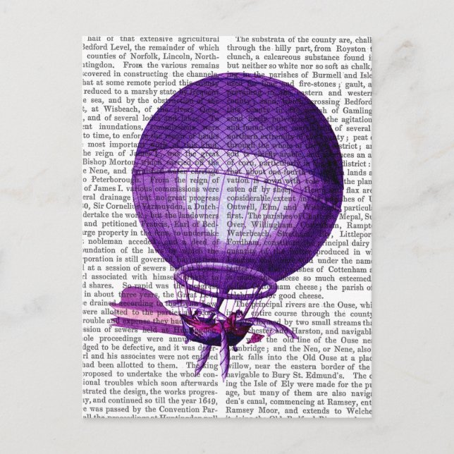 Blanchards Hydrogen (Purple) Hot Air Balloon Postcard (Front)
