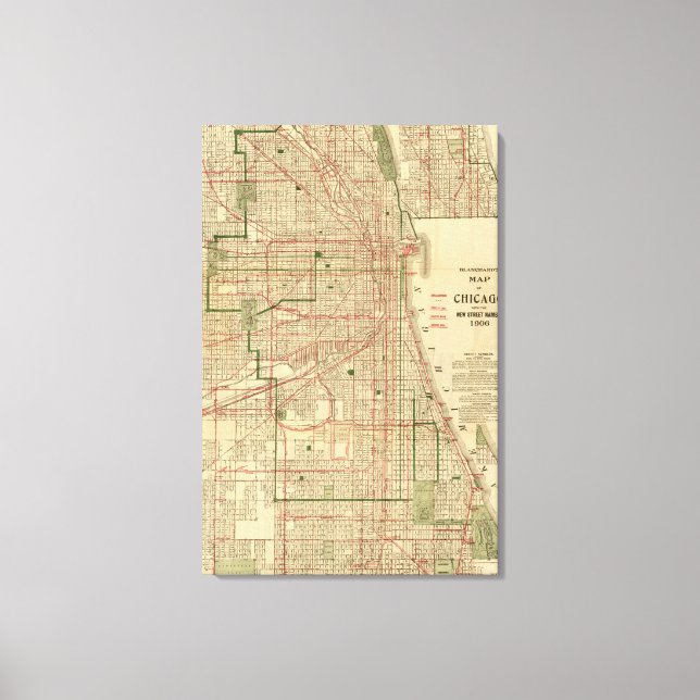 Blanchard's map of Chicago Canvas Print (Front)