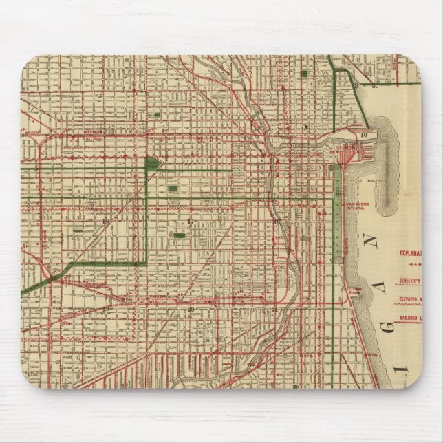 Blanchard's map of Chicago Mouse Mat (Front)