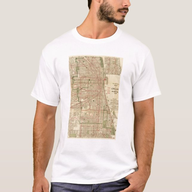 Blanchard's map of Chicago T-Shirt (Front)