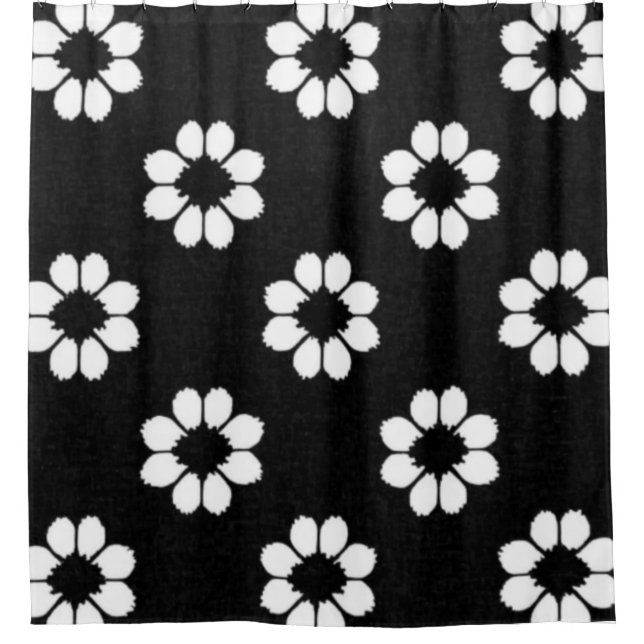 Blanco Petals Shower Curtain (Front)