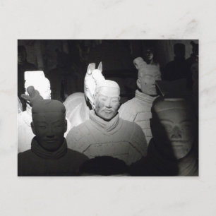 Blanco y Negro Foto Guerreros de Xiam China Postcard