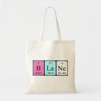 Blane periodic table name tote bag