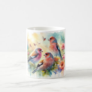Blanfords rosefinch 060624AREF103 - Watercolor Coffee Mug