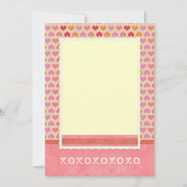 Blank 2-Sided Pink Red Heart Invite (Front)