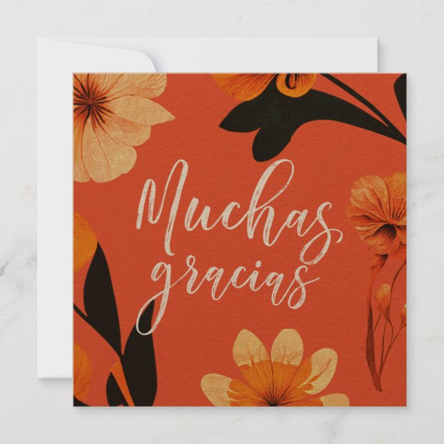 Blank 5.25" Flat Square Thank You Card Spanish (Front)