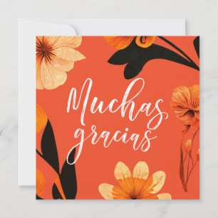 Blank 5.25" Flat Square Thank You Card Spanish