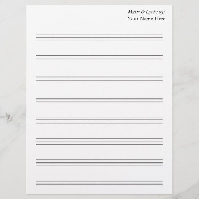 Blank  8 Stave Sheet Music (Front)