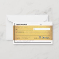 Blank Abundance Check Gold Law of Attraction