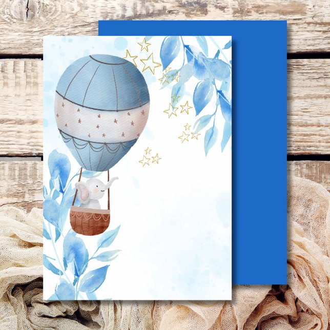 Blank Add Your Own Elephant Hot Air Balloon  Invitation (Creator Uploaded)
